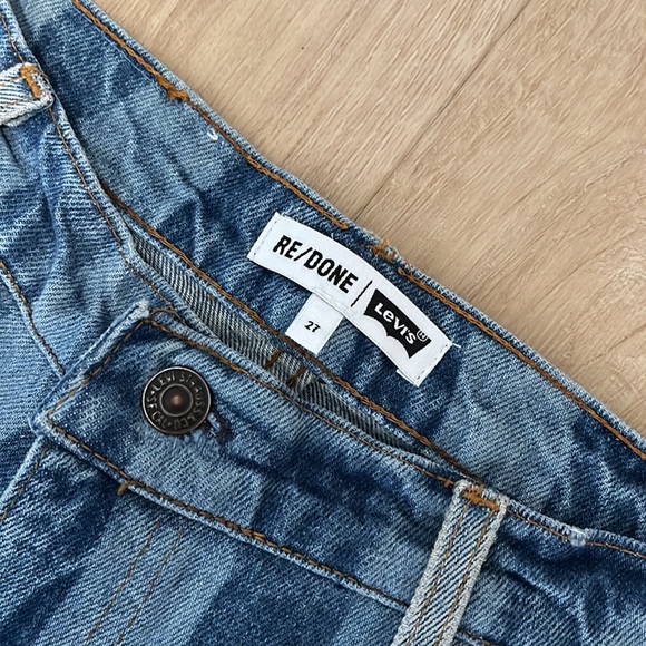RE/DONE|Levi’s 70’s Straight Jeans with Indigo Stripes, SIZE 27.   0101 - Picture 4 of 14